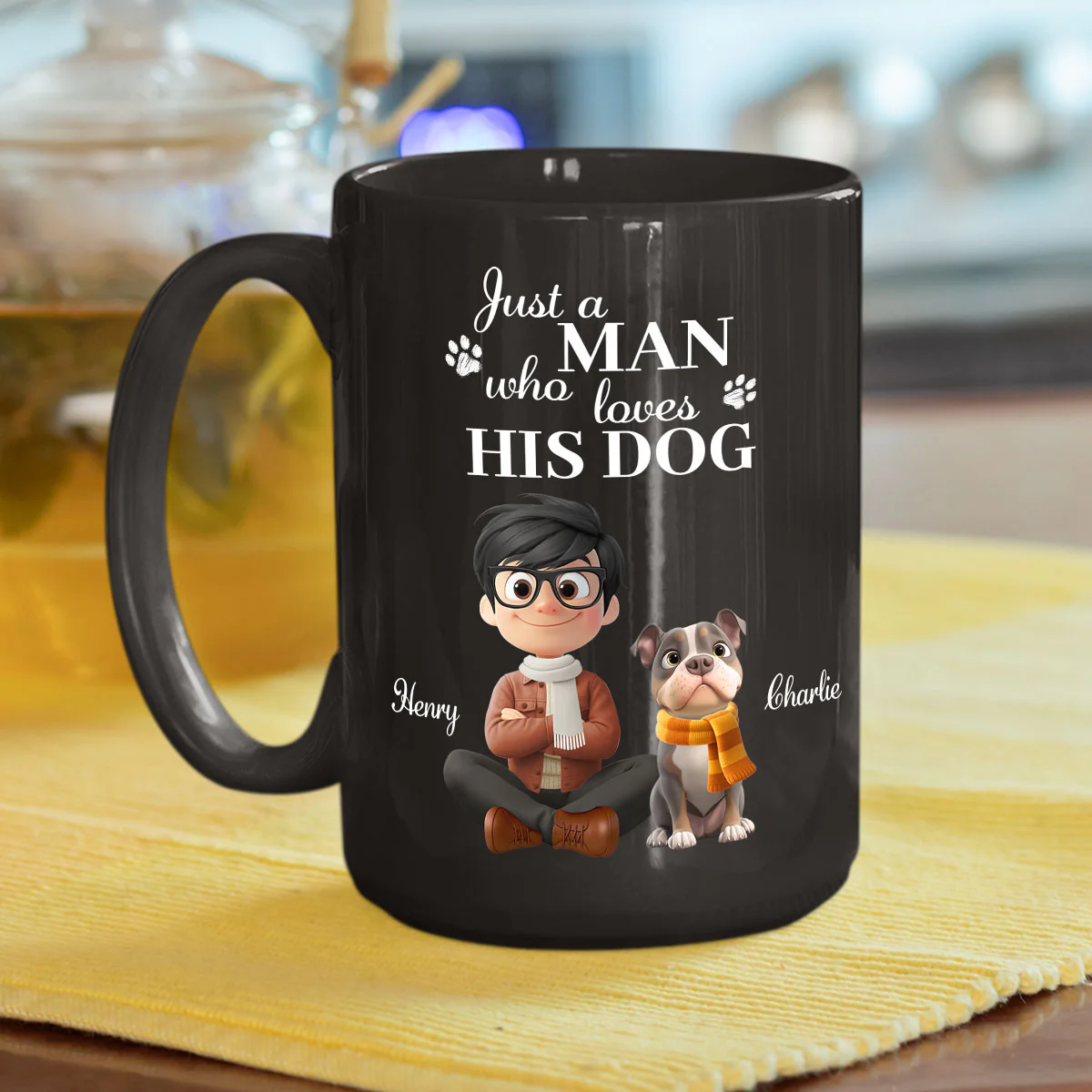 Just A Man Who Loves Dogs - Personalized Custom Coffee Mug - Image 4