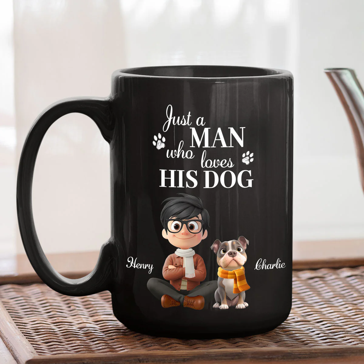 Just A Man Who Loves Dogs - Personalized Custom Coffee Mug - Image 5
