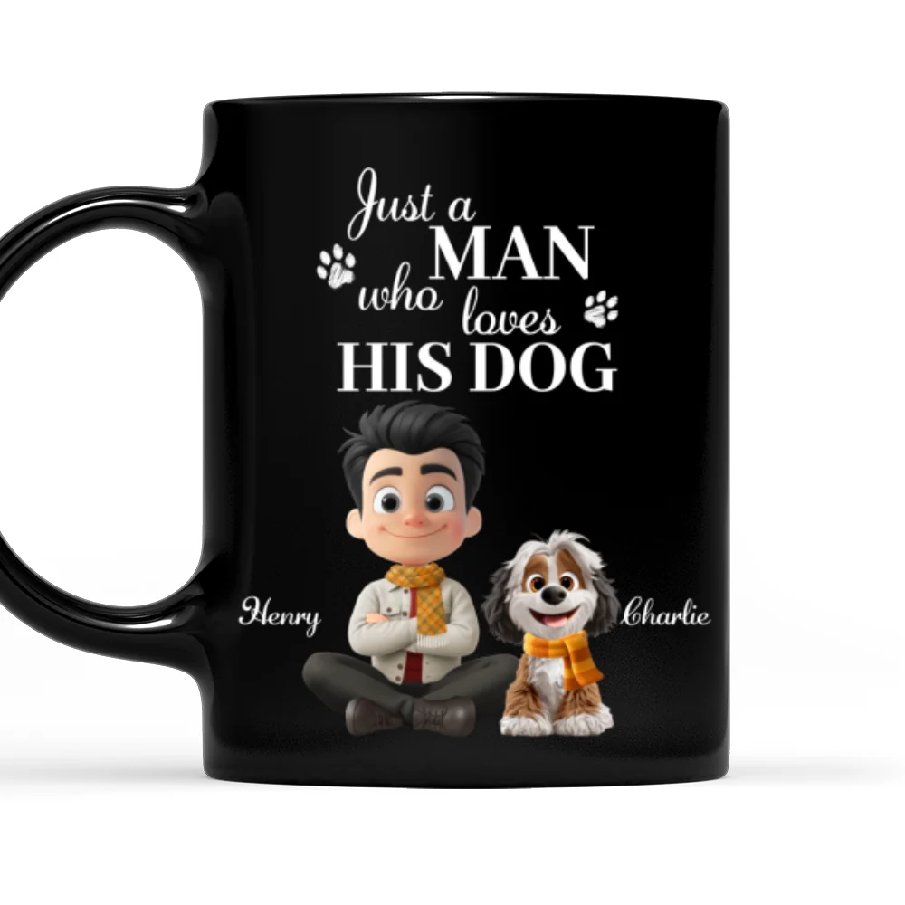 Just A Man Who Loves Dogs - Personalized Custom Coffee Mug - Image 7