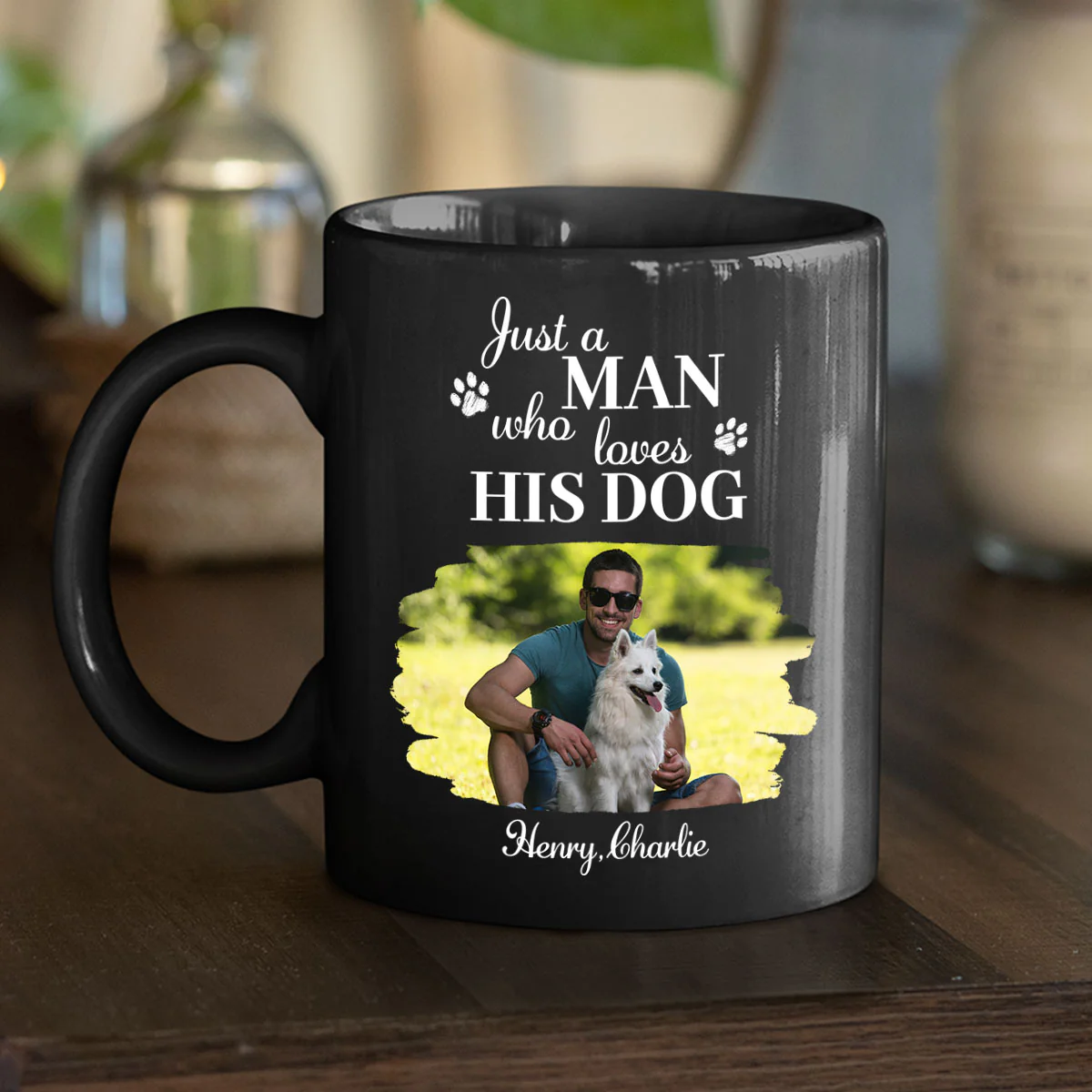 Just A Man Who Loves Dogs Photo - Personalized Custom Coffee Mug - Image 2