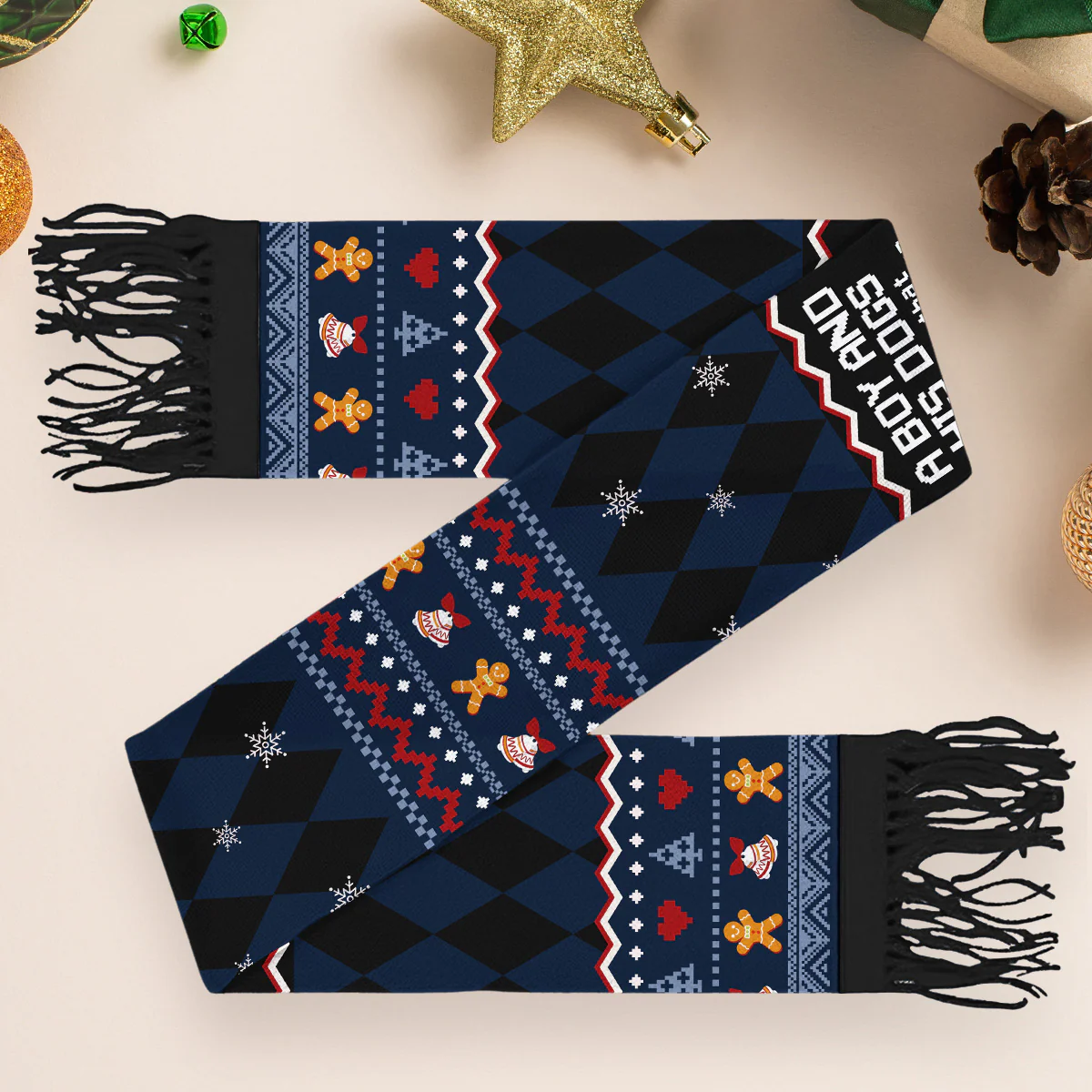 Just A Man Who Loves His Dog Christmas 2025 - Personalized Custom Scarf - Image 4