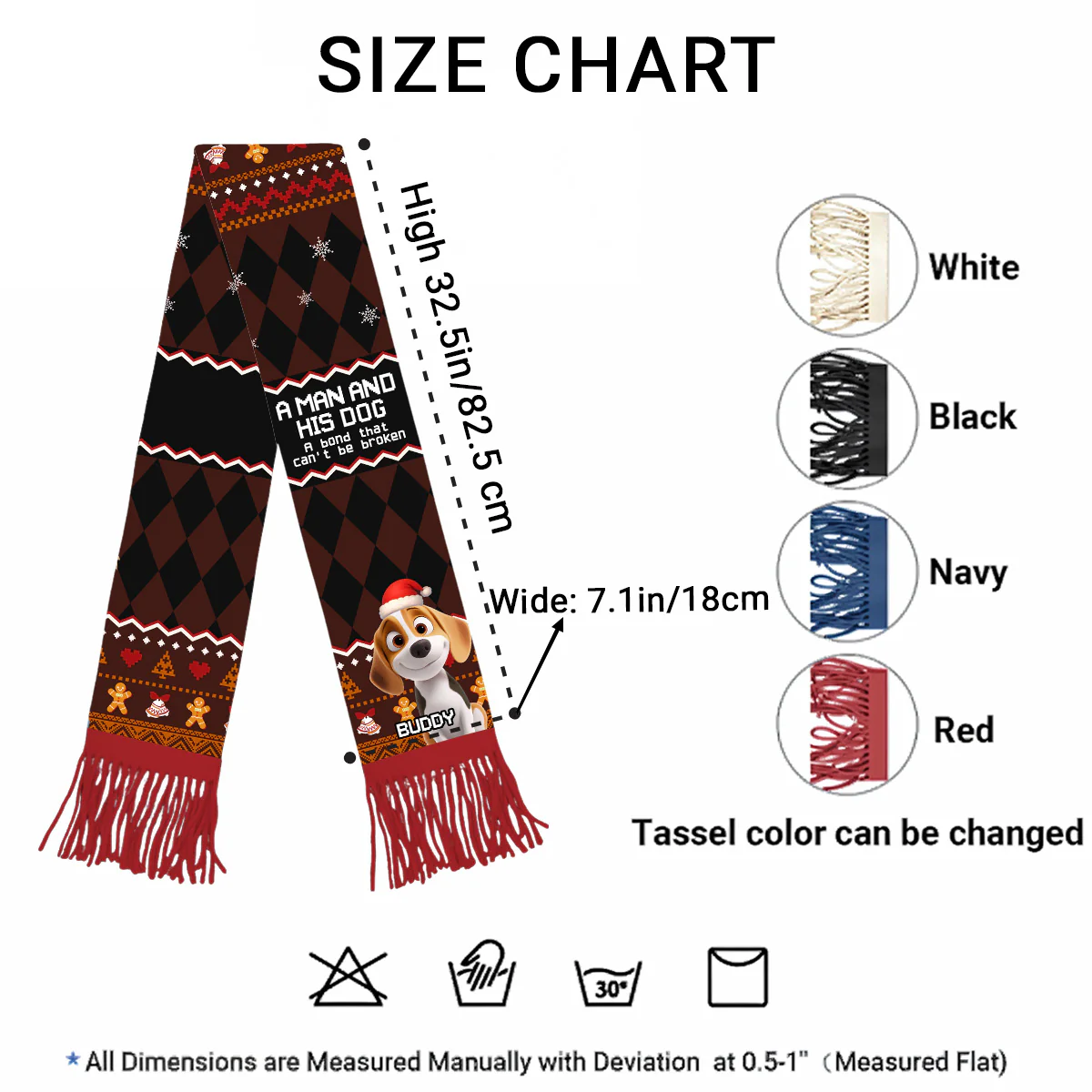 Just A Man Who Loves His Dog Christmas 2025 - Personalized Custom Scarf - Image 5