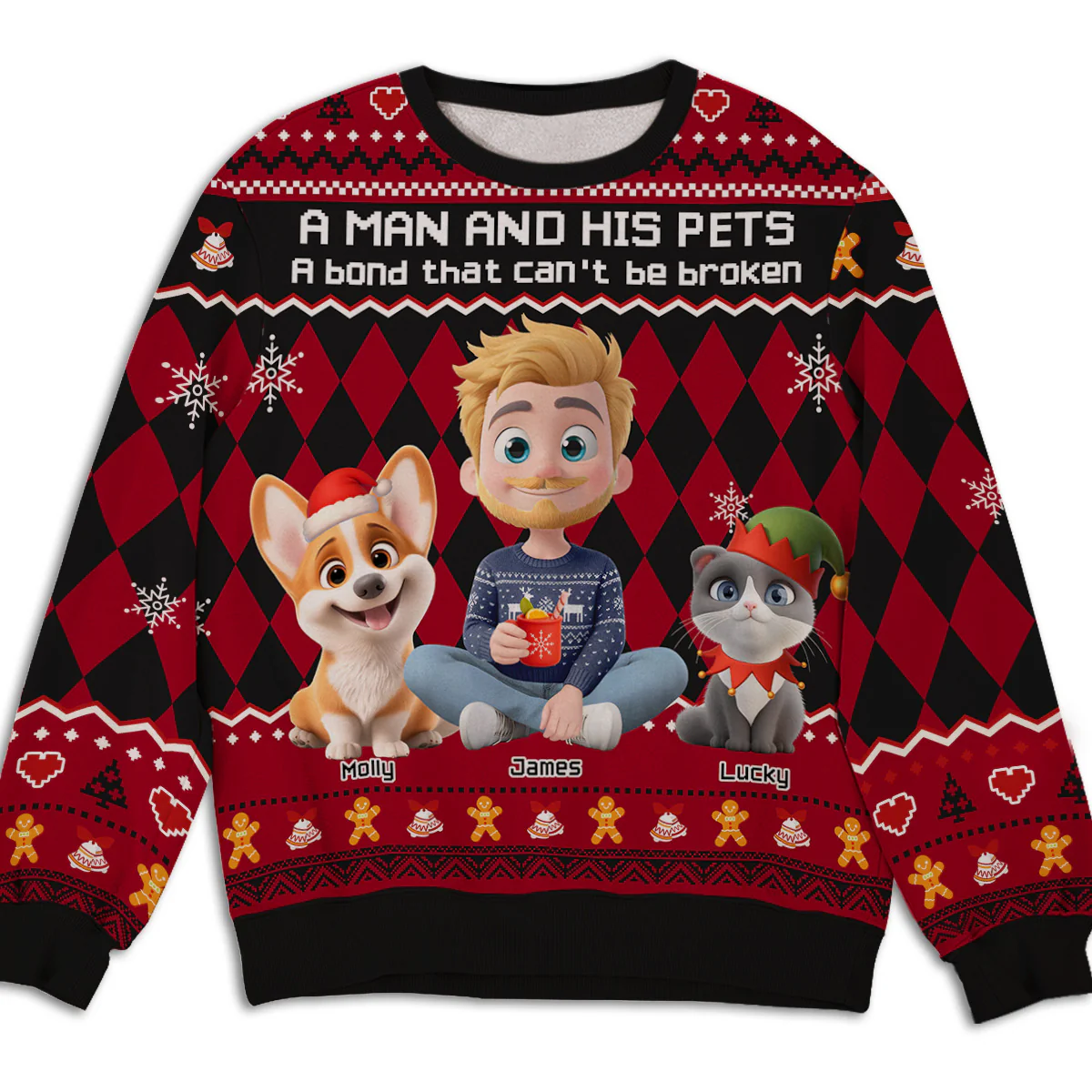 Just A Man Who Loves His Pet Christmas - Personalized Custom All-Over-Print Sweatshirt