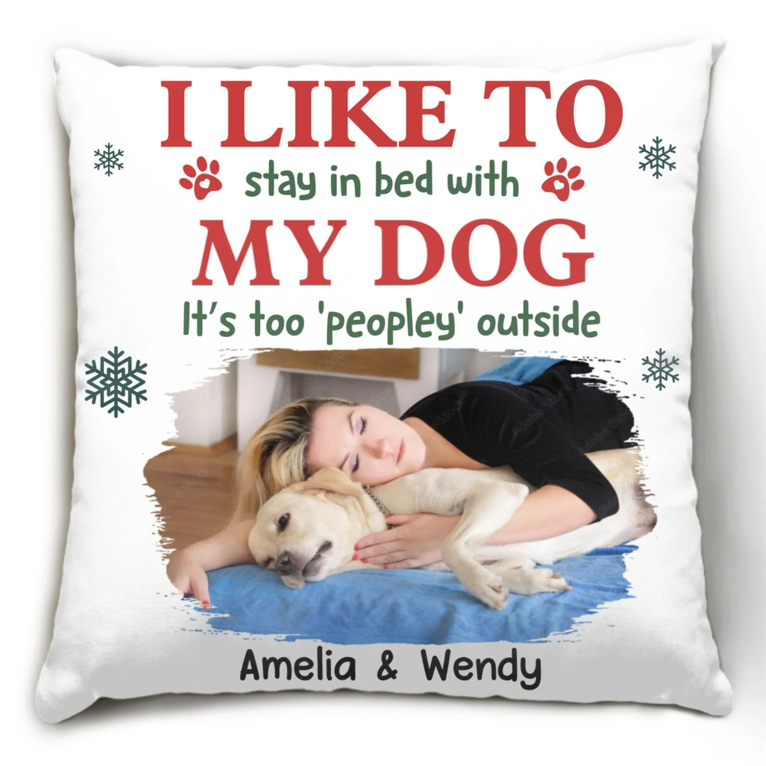 Just Like Stay With My Dogs Photo - Personalized Custom Throw Pillow - Image 3