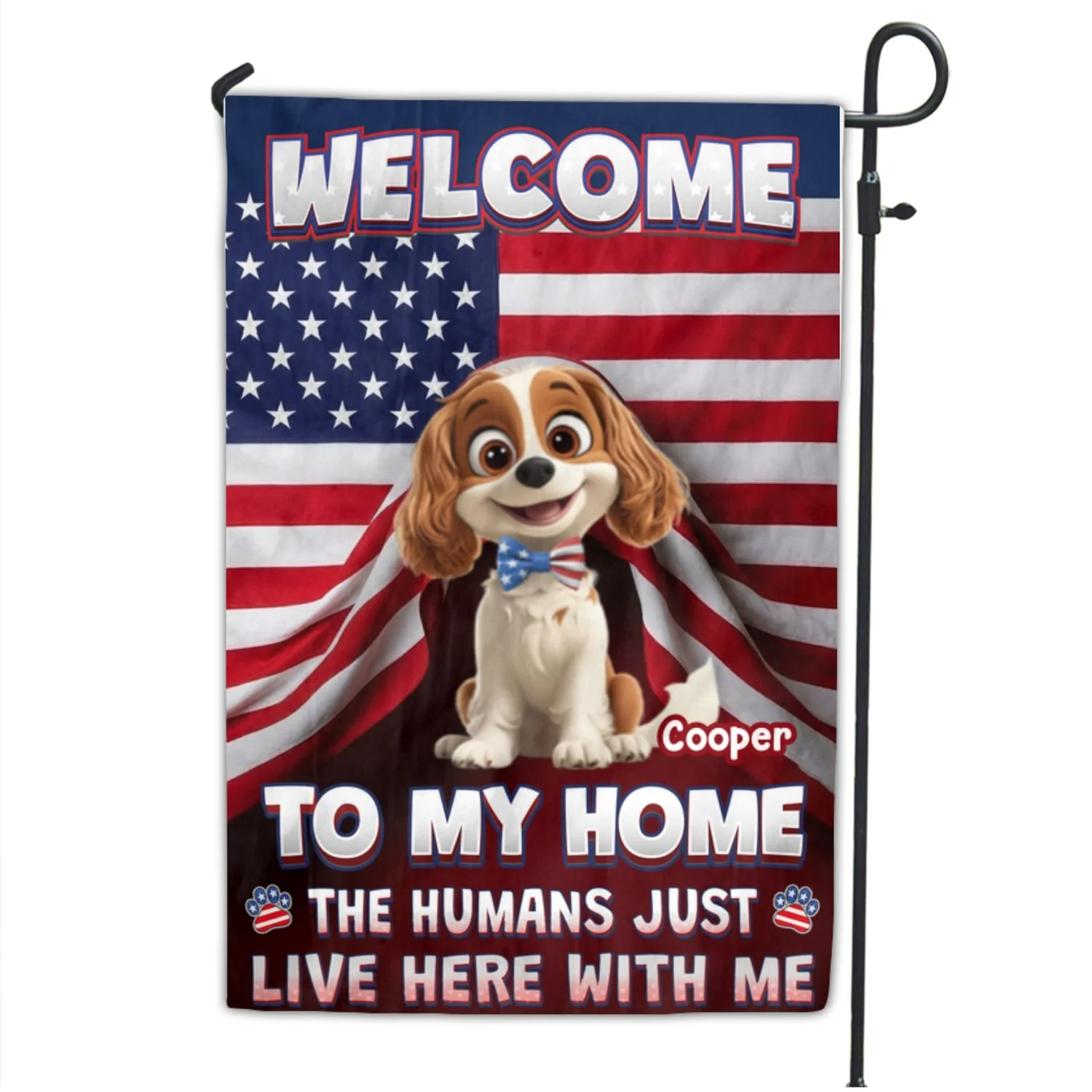 Just Live Here With American Dogs - Personalized Custom Flag - Image 6