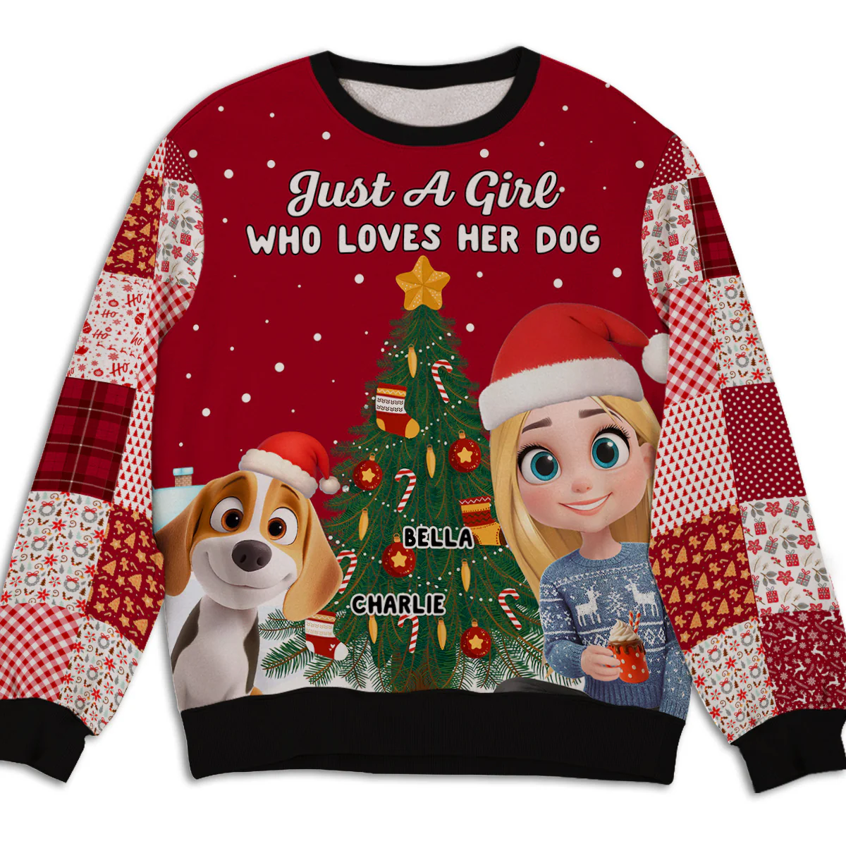 Just Me And My Dog - Personalized Custom All-Over-Print Sweatshirt