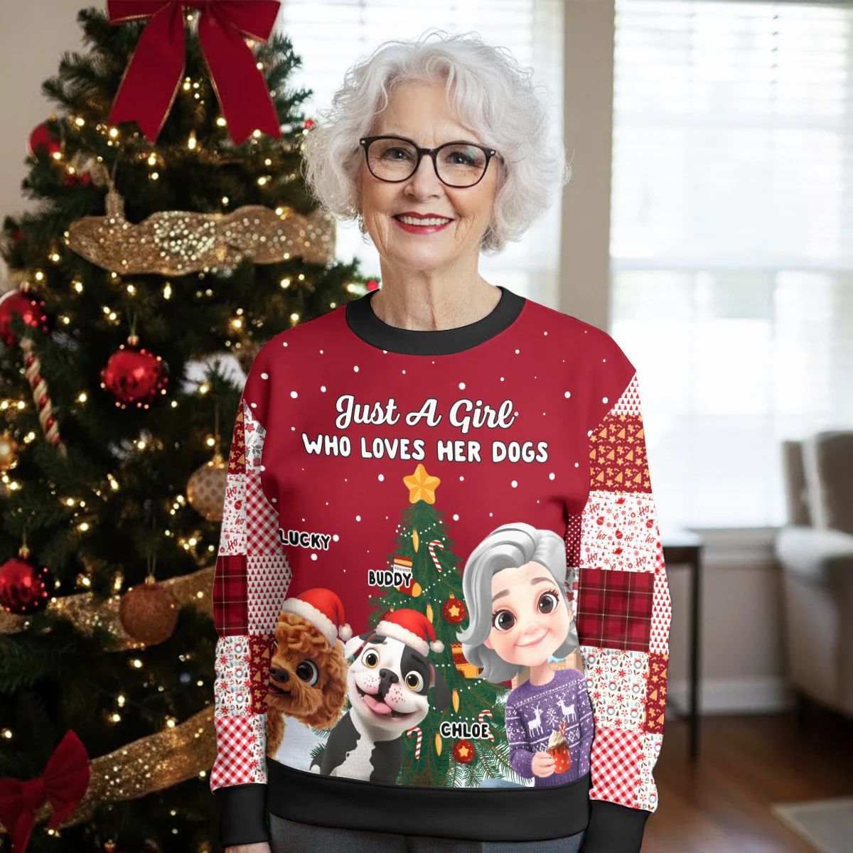 Just Me And My Dog - Personalized Custom All-Over-Print Sweatshirt - Image 5