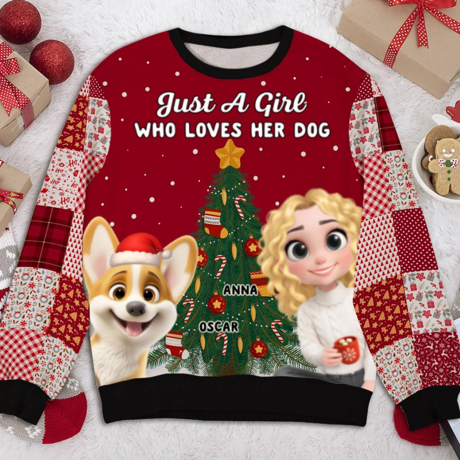 Just Me And My Dog - Personalized Custom All-Over-Print Sweatshirt - Image 6