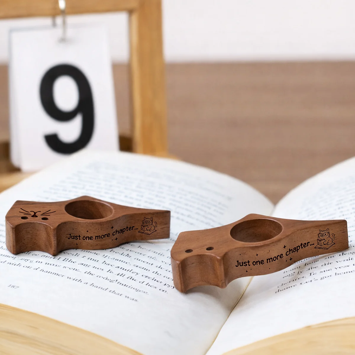 Just One More Page - Personalized Custom Cat Book Page Holder - Image 4