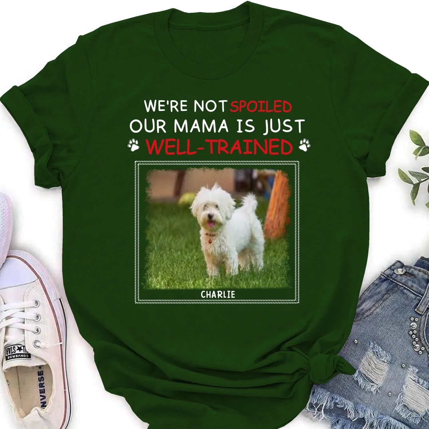 Just Well Trained Photo - Personalized Custom Women's T-shirt - Image 5