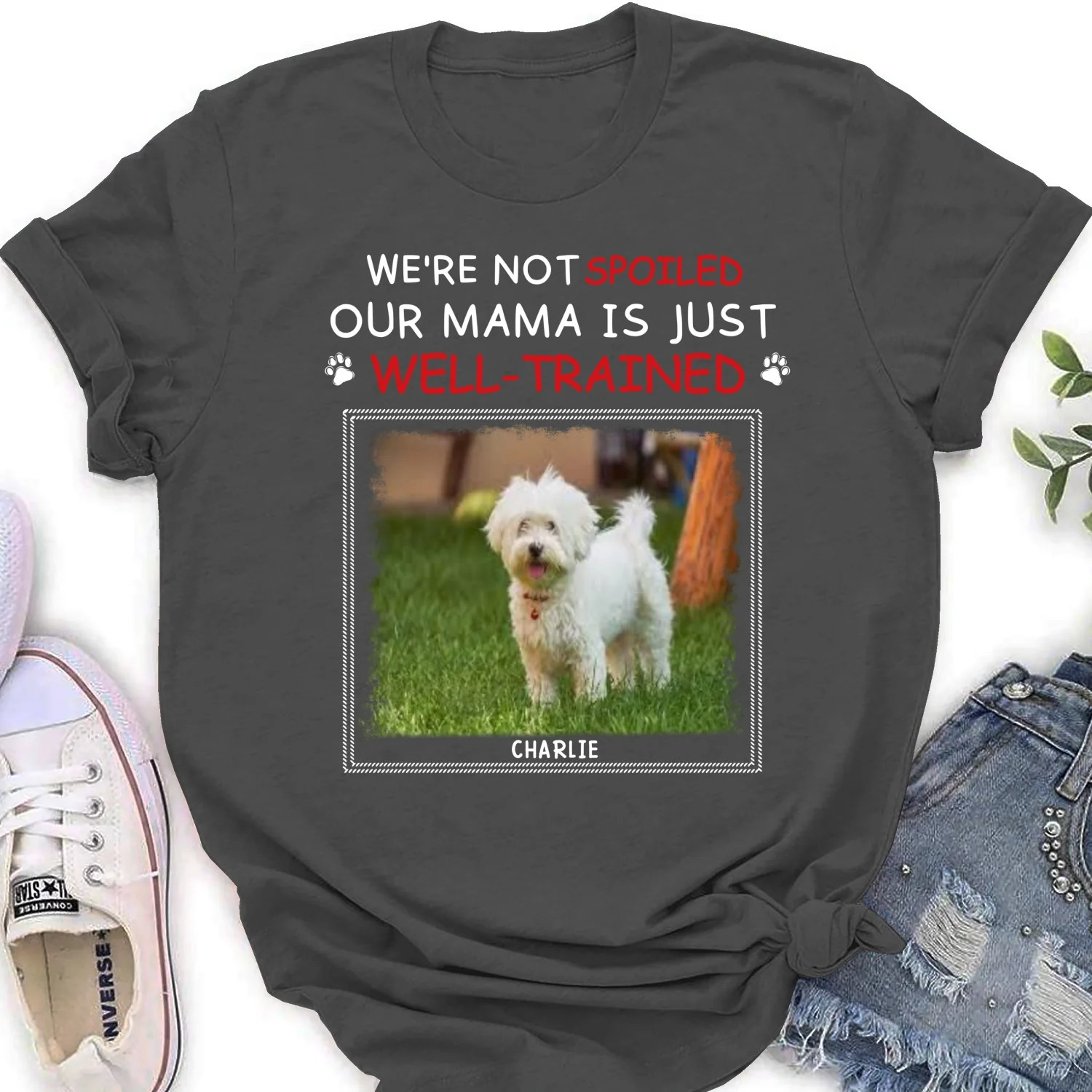 Just Well Trained Photo - Personalized Custom Women's T-shirt - Image 6