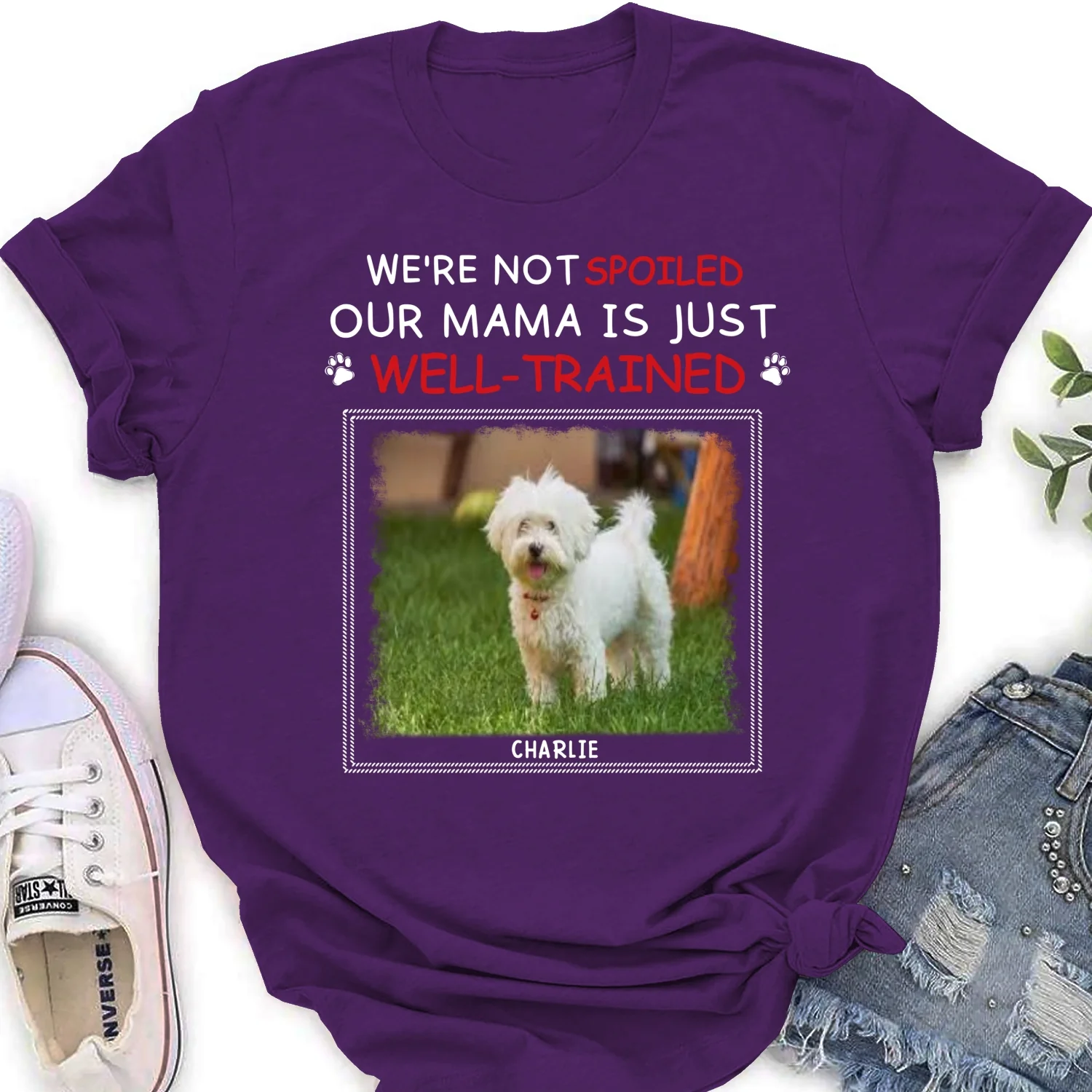 Just Well Trained Photo - Personalized Custom Women's T-shirt - Image 7