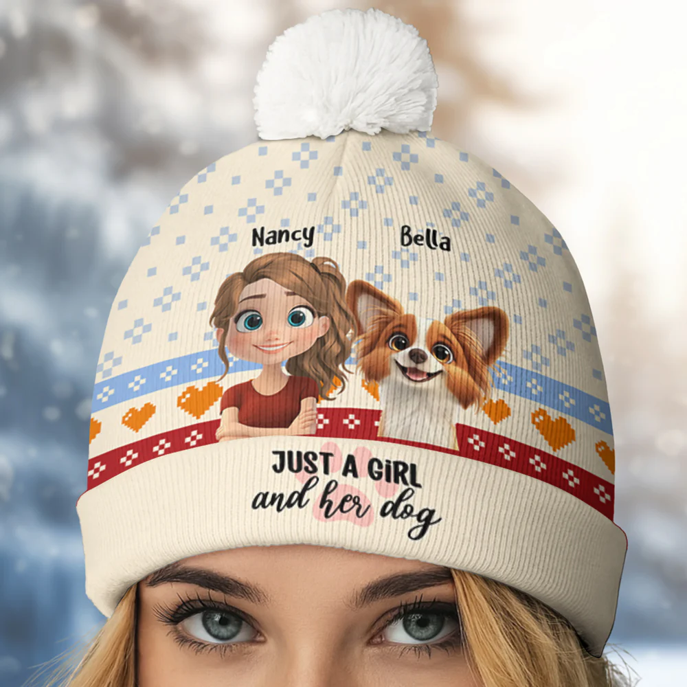 Just You And Me - Personalized Custom Bobble Beanie Hat - Image 3