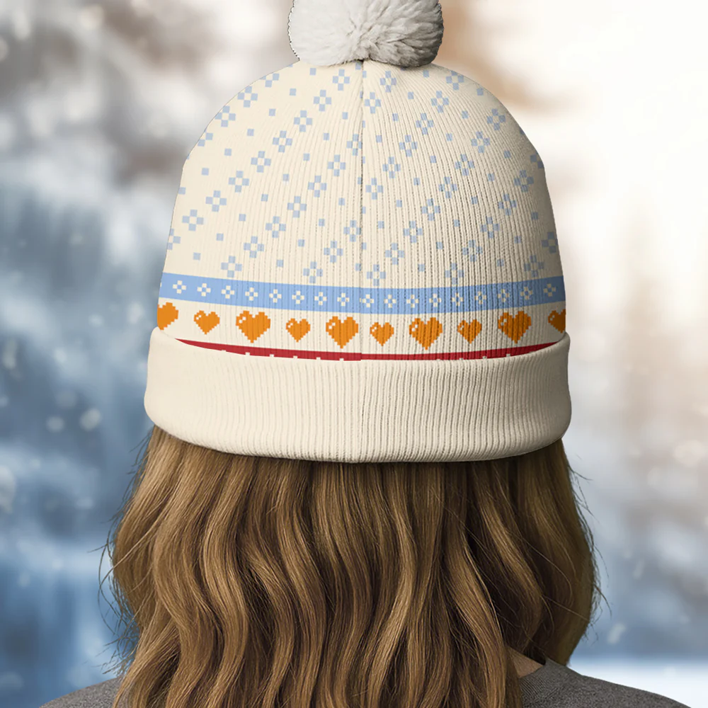 Just You And Me - Personalized Custom Bobble Beanie Hat - Image 5