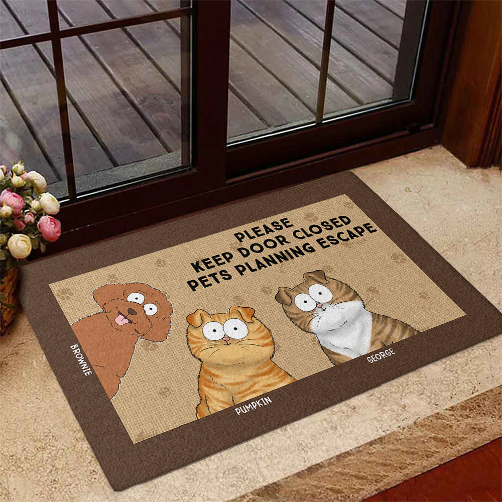 Keep Door Closed Pets - Personalized Custom Doormat - Image 2