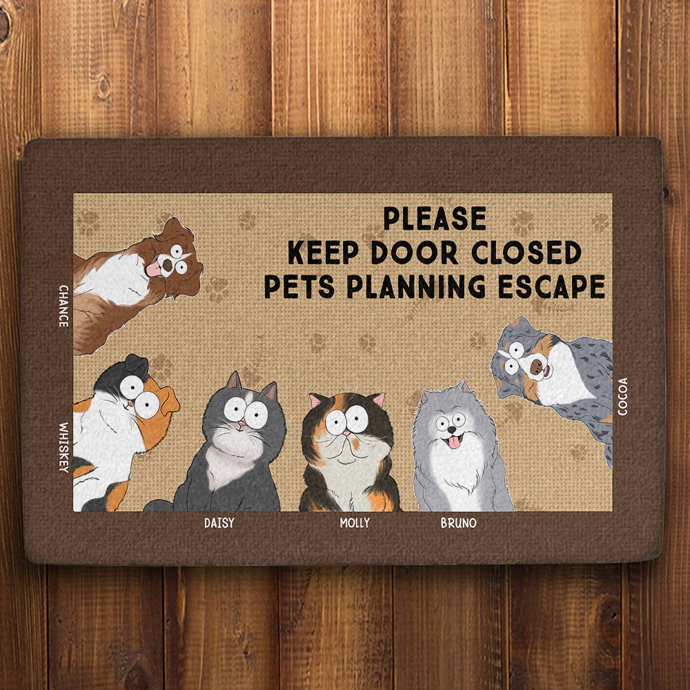 Keep Door Closed Pets - Personalized Custom Doormat - Image 3