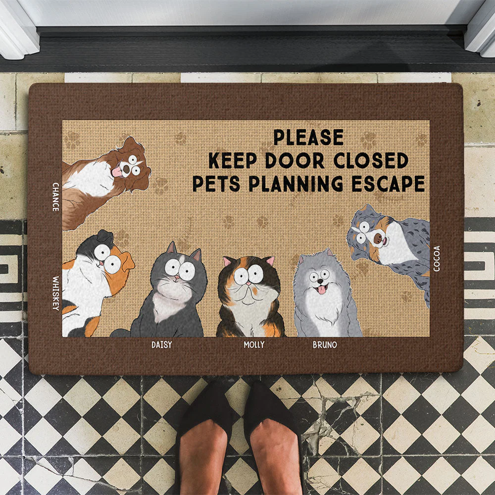 Keep Door Closed Pets - Personalized Custom Doormat - Image 4