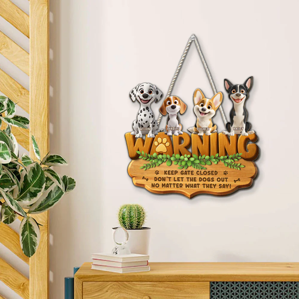 Keep Gate Closed - Personalized Custom 3D Effect Wood Sign - Image 4