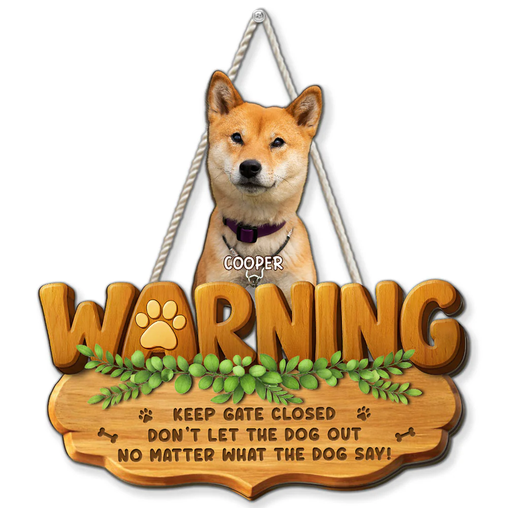 Keep Gate Closed Photo - Personalized Custom 3D Effect Wood Sign