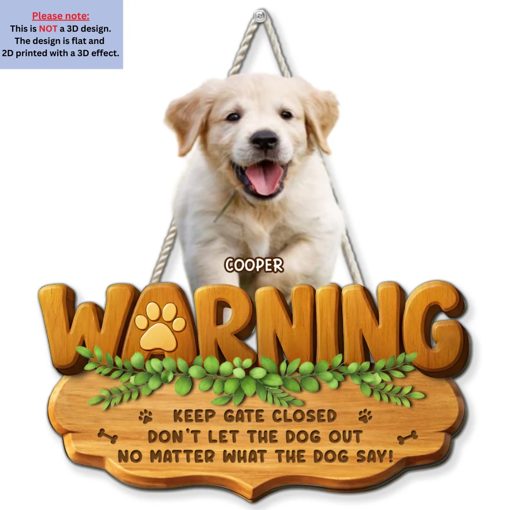 Keep Gate Closed Photo - Personalized Custom 3D Effect Wood Sign - Image 4