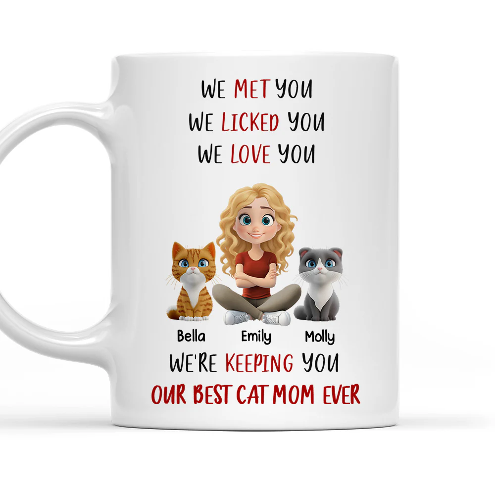 Keeping My Best Cat Mom - Personalized Custom Coffee Mug