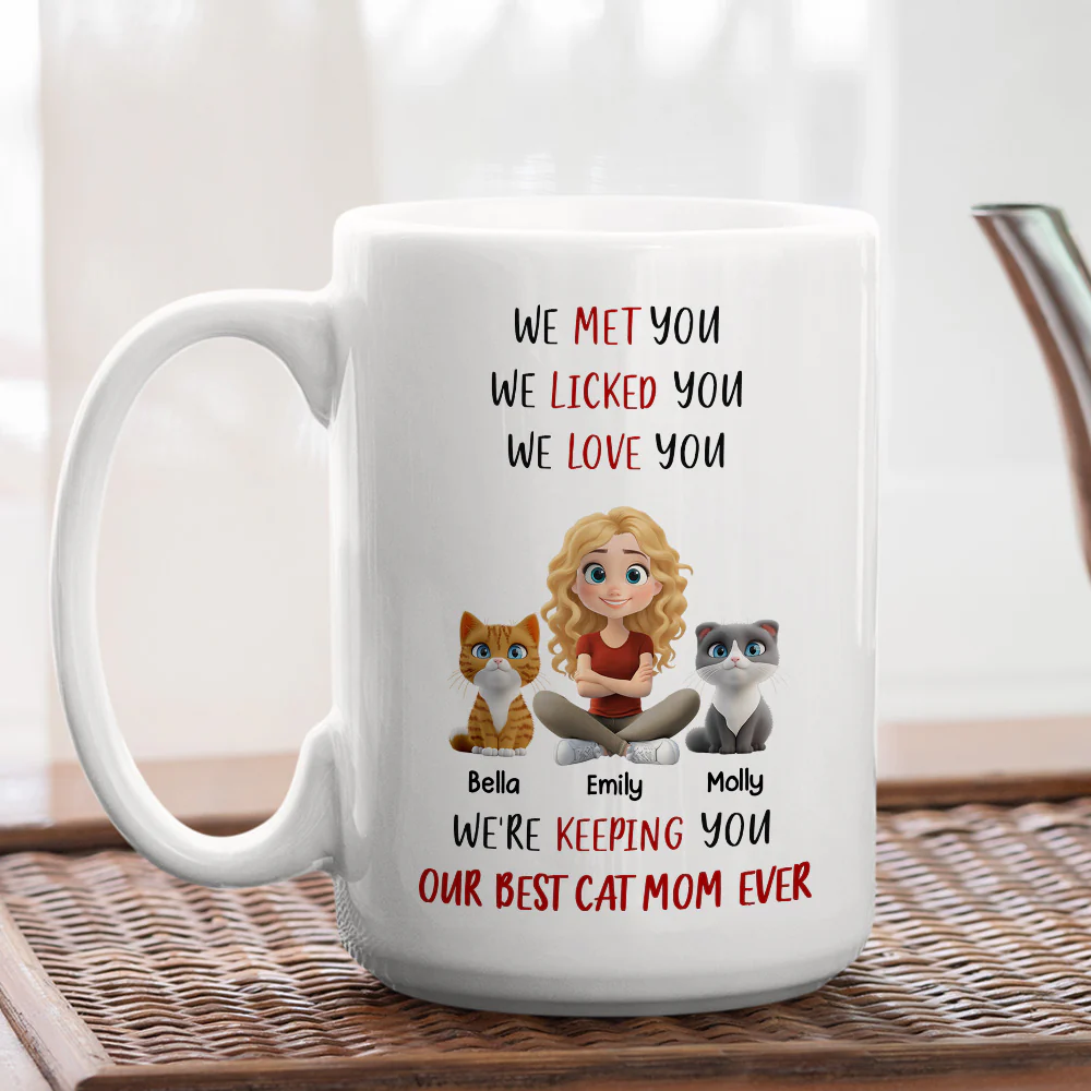 Keeping My Best Cat Mom - Personalized Custom Coffee Mug - Image 4