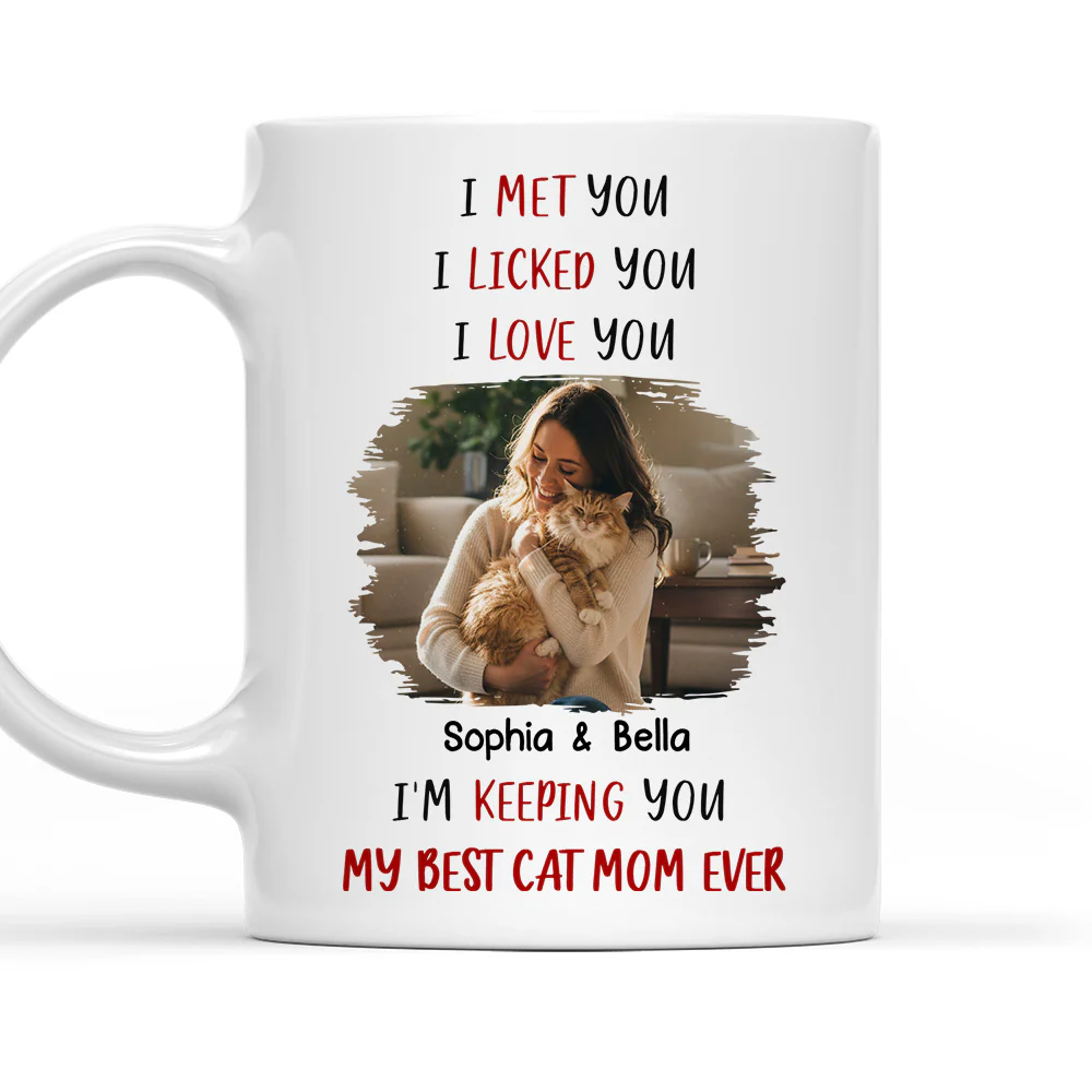 Keeping My Best Cat Mom Photo - Personalized Custom Coffee Mug