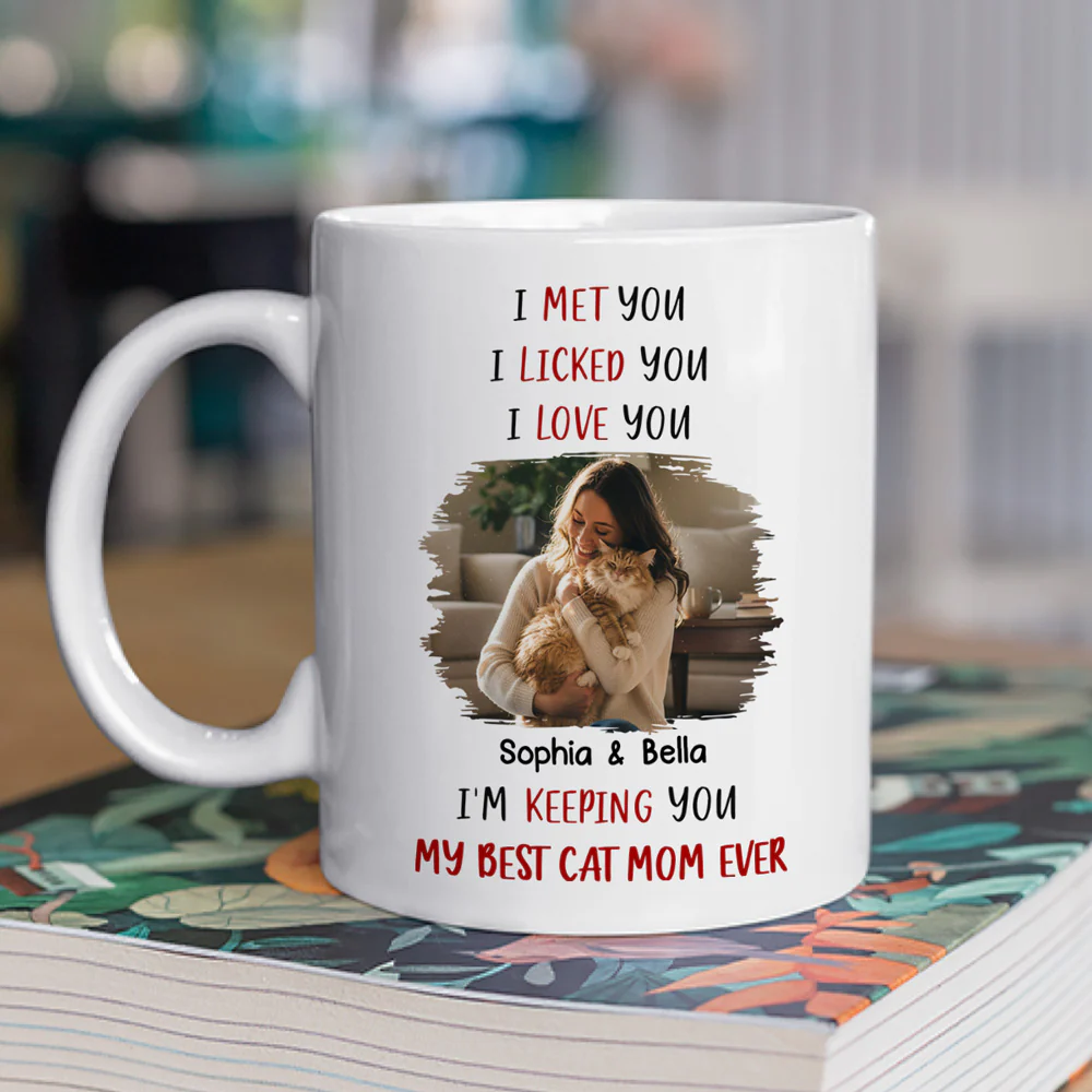 Keeping My Best Cat Mom Photo - Personalized Custom Coffee Mug - Image 2