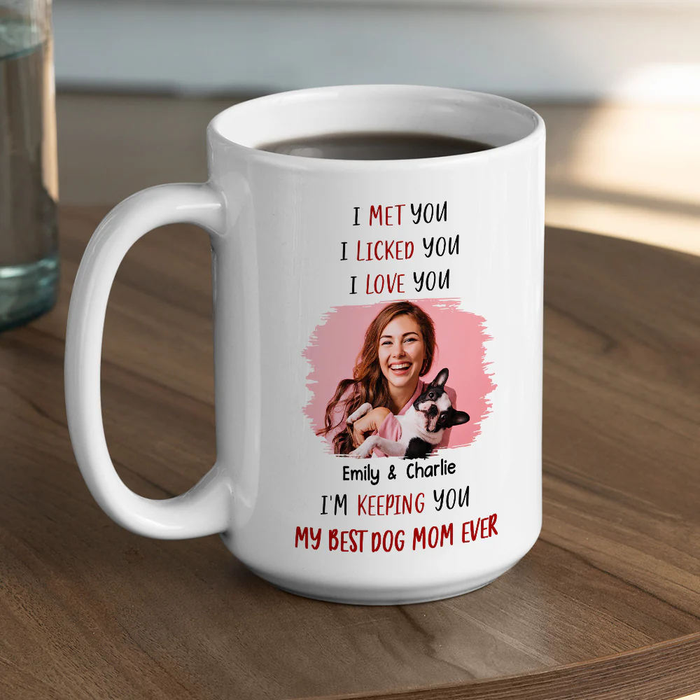 Keeping My Best Dog Mom Photo - Personalized Custom Coffee Mug - Image 4
