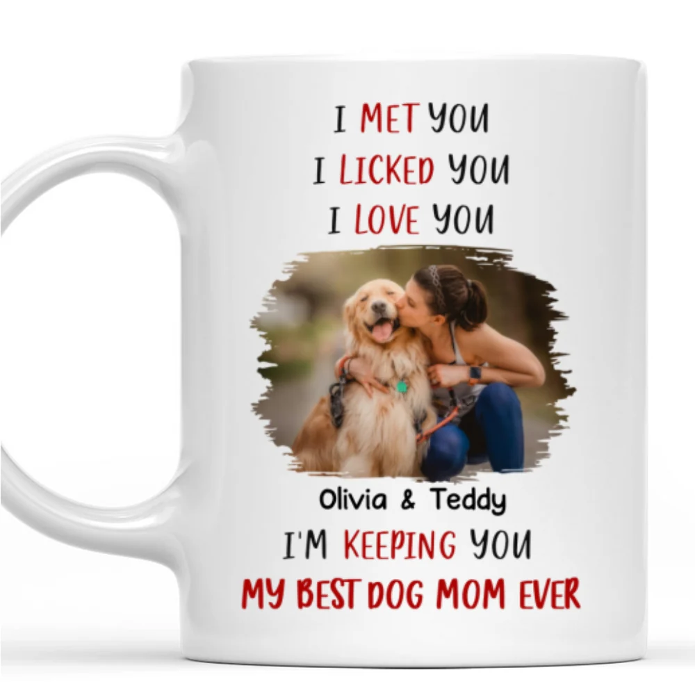 Keeping My Best Dog Mom Photo - Personalized Custom Coffee Mug - Image 7