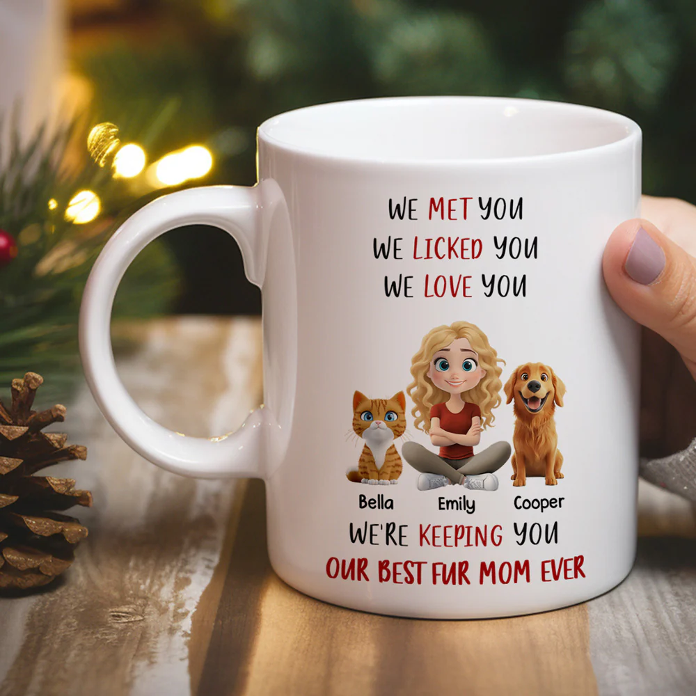 Keeping My Best Fur Mom - Personalized Custom Coffee Mug - Image 2