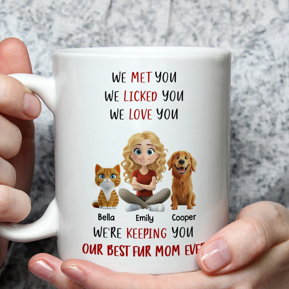 Keeping My Best Fur Mom - Personalized Custom Coffee Mug - Image 3