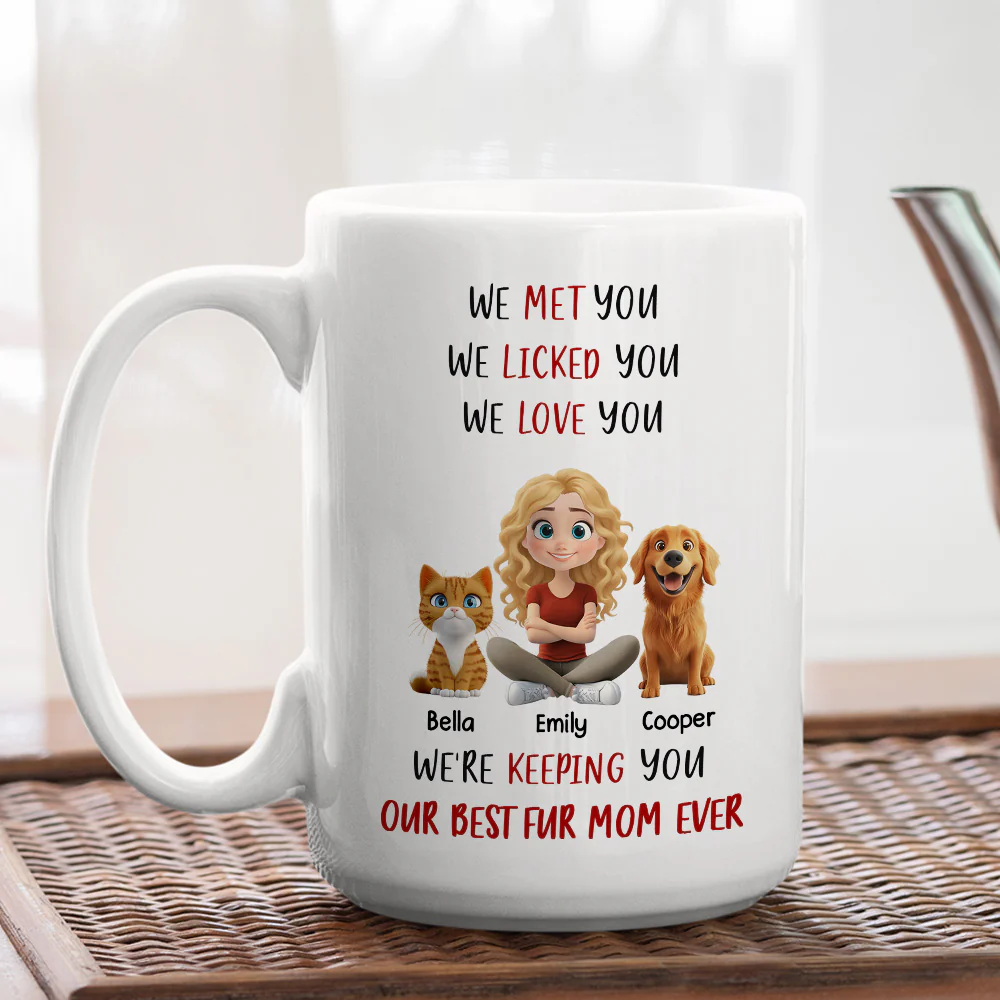 Keeping My Best Fur Mom - Personalized Custom Coffee Mug - Image 5