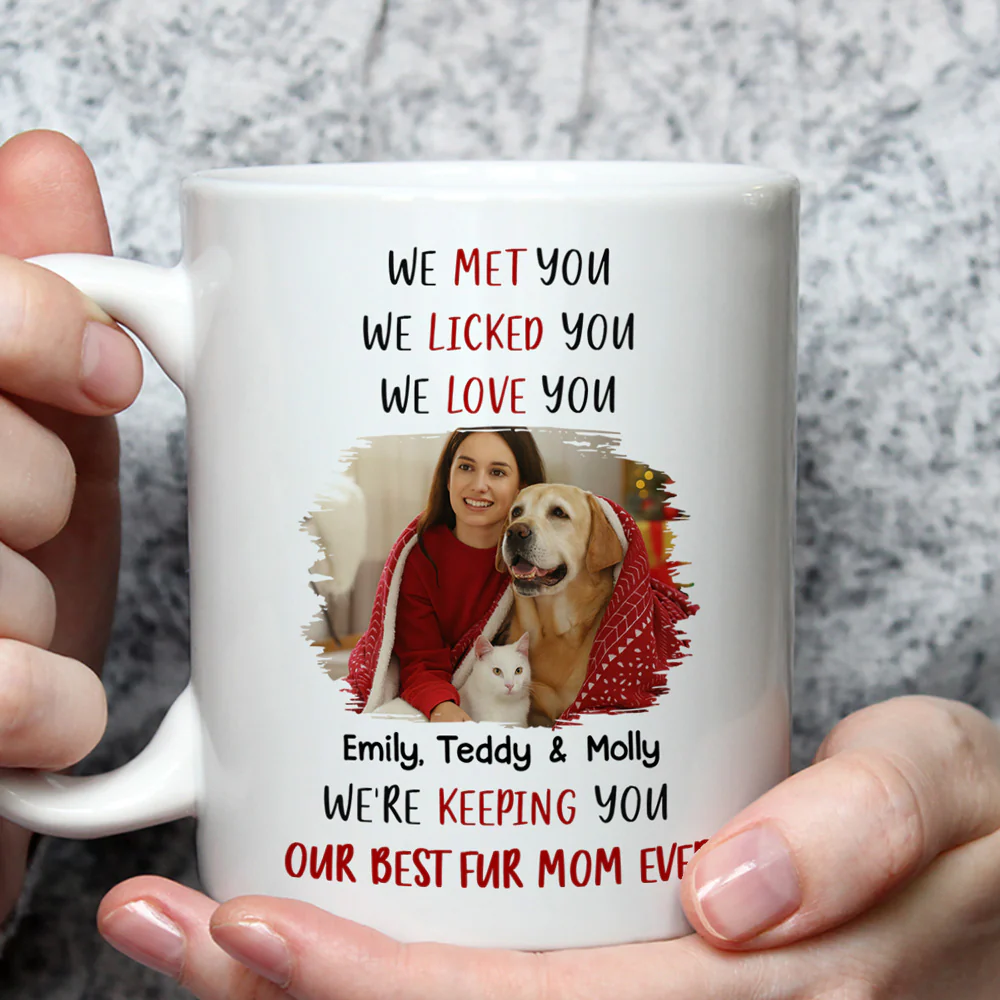 Keeping My Best Fur Mom Photo - Personalized Custom Coffee Mug - Image 3
