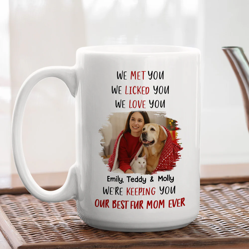 Keeping My Best Fur Mom Photo - Personalized Custom Coffee Mug - Image 4
