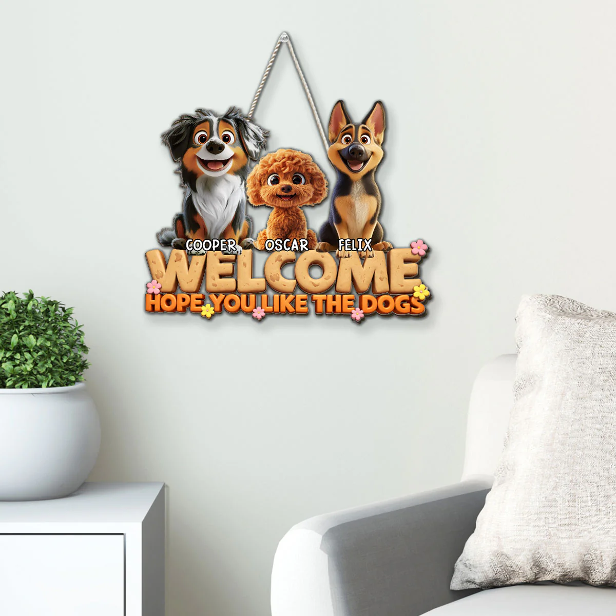 Knock Right Here - Personalized Custom 3D Effect Wood Sign - Image 3