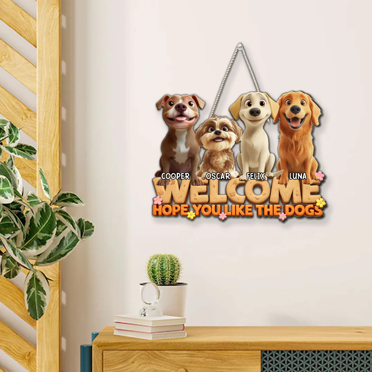 Knock Right Here - Personalized Custom 3D Effect Wood Sign - Image 4