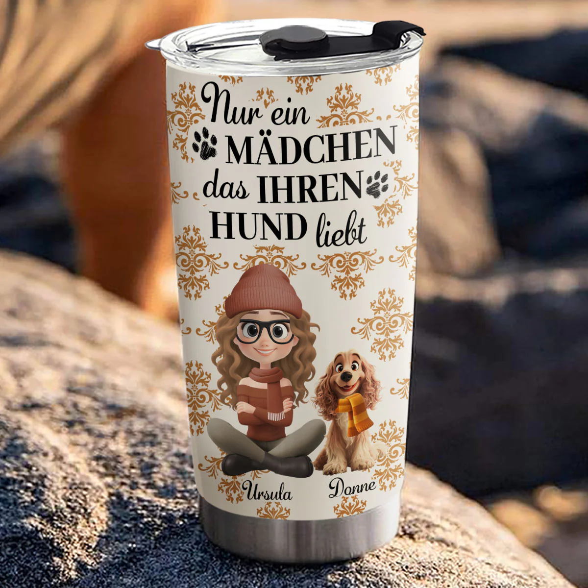 Kürbishund Herbst – Personalisierter Thermobecher - Image 3