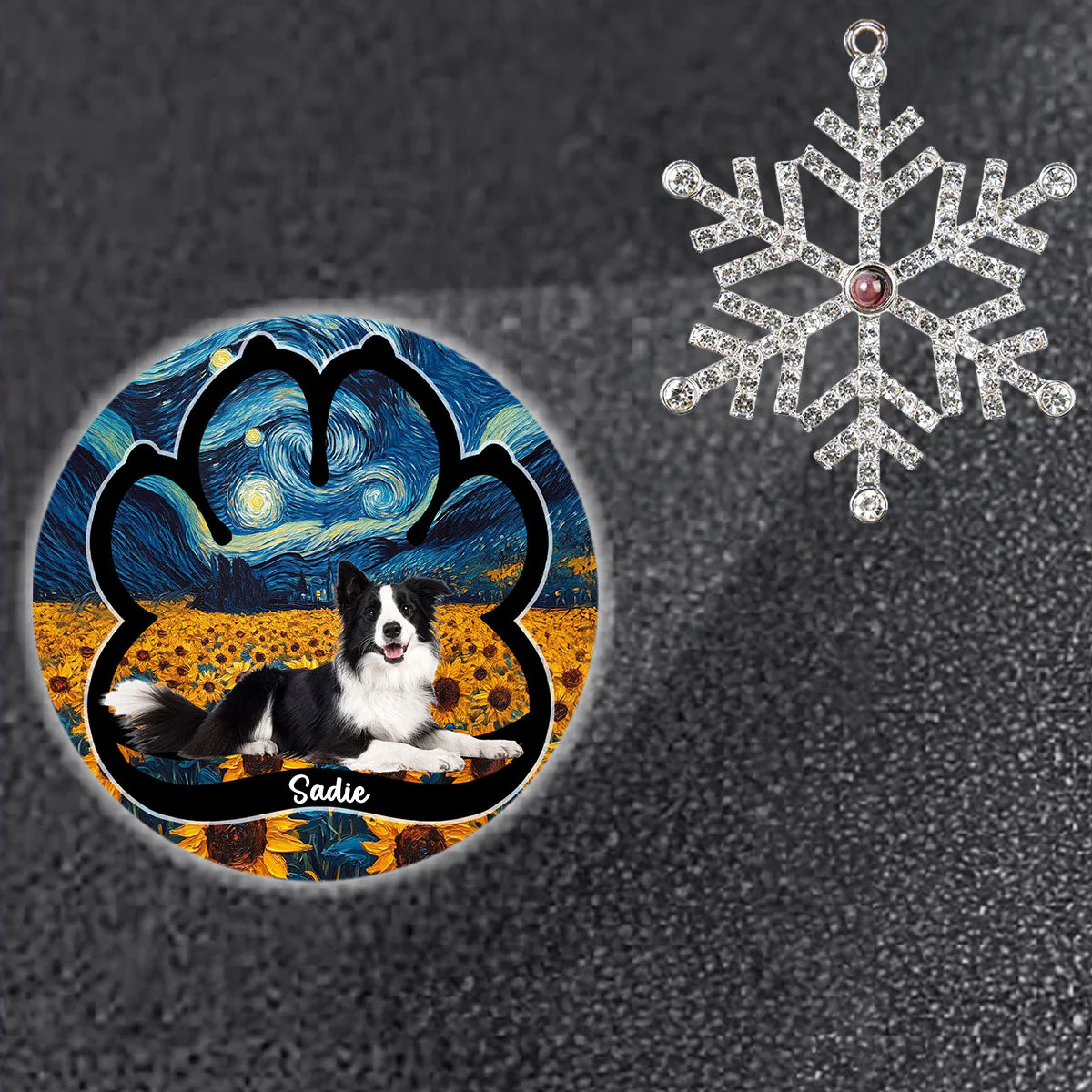 Lay Here With Me - Personalized Custom Photo Snowflake Projection Ornament - Image 2