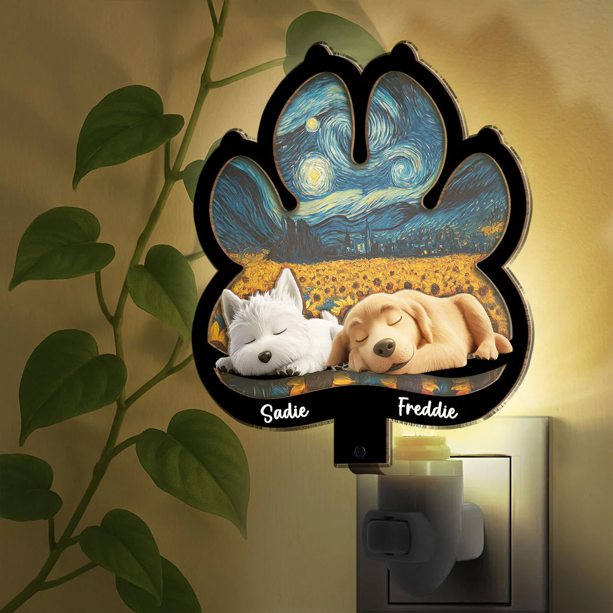Lay Here With Me Pet Ver - Personalized Custom Wood And Acrylic Night Light - Image 2