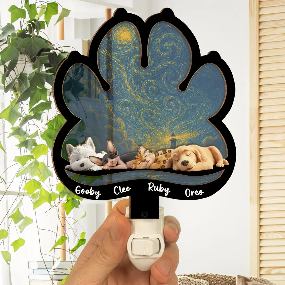 Lay Here With Me Pet Ver - Personalized Custom Wood And Acrylic Night Light - Image 4