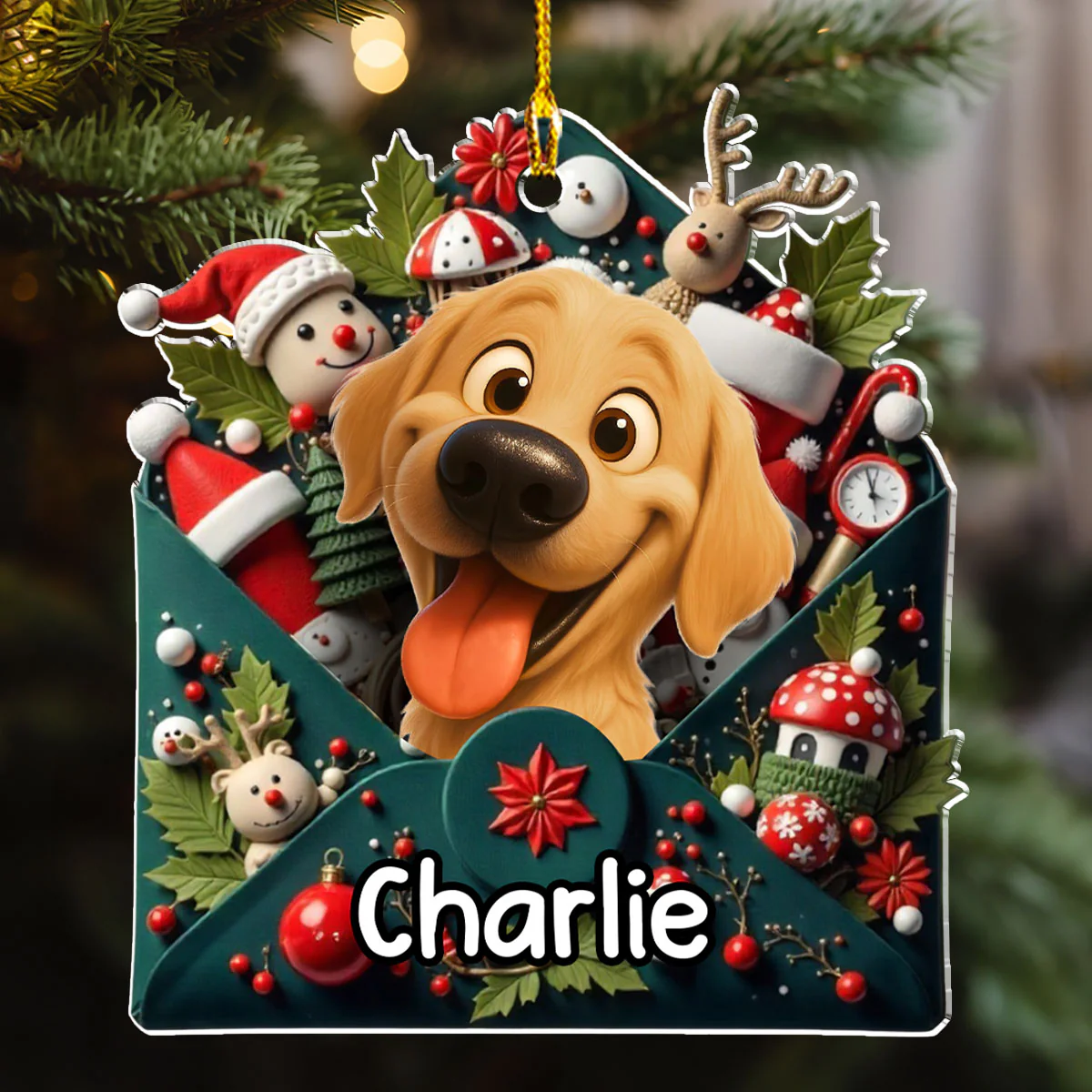 Letter To You - Personalized Custom 3D Effect Acrylic Ornament - Image 2