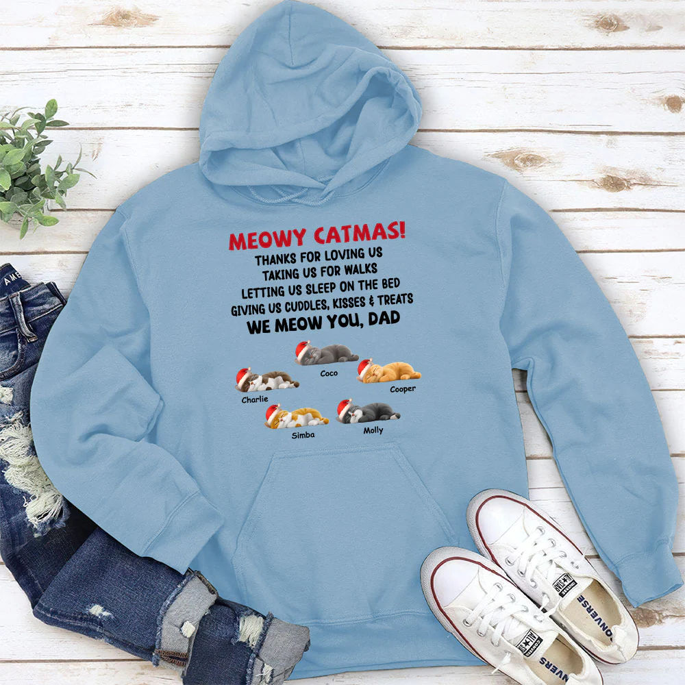 Letting Me Sleep With Cat Mom Dad - Personalized Custom Hoodie - Image 3