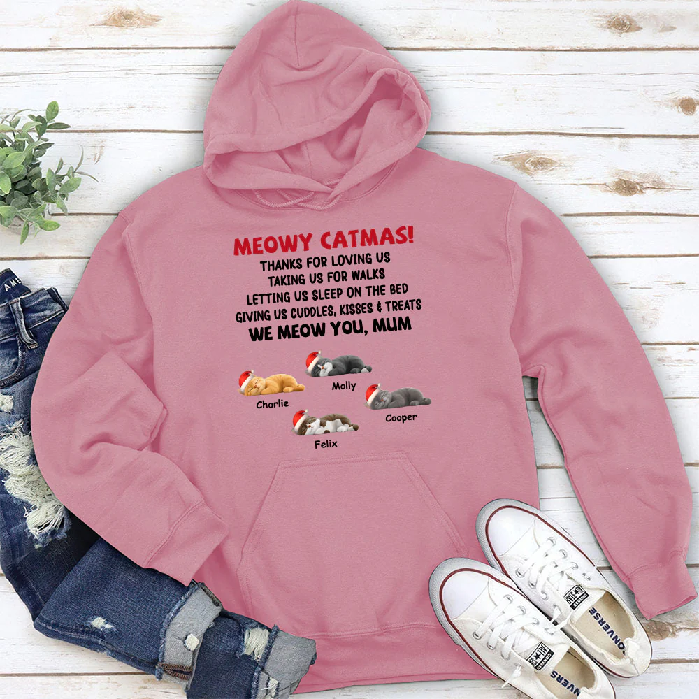 Letting Me Sleep With Cat Mom Dad - Personalized Custom Hoodie - Image 4