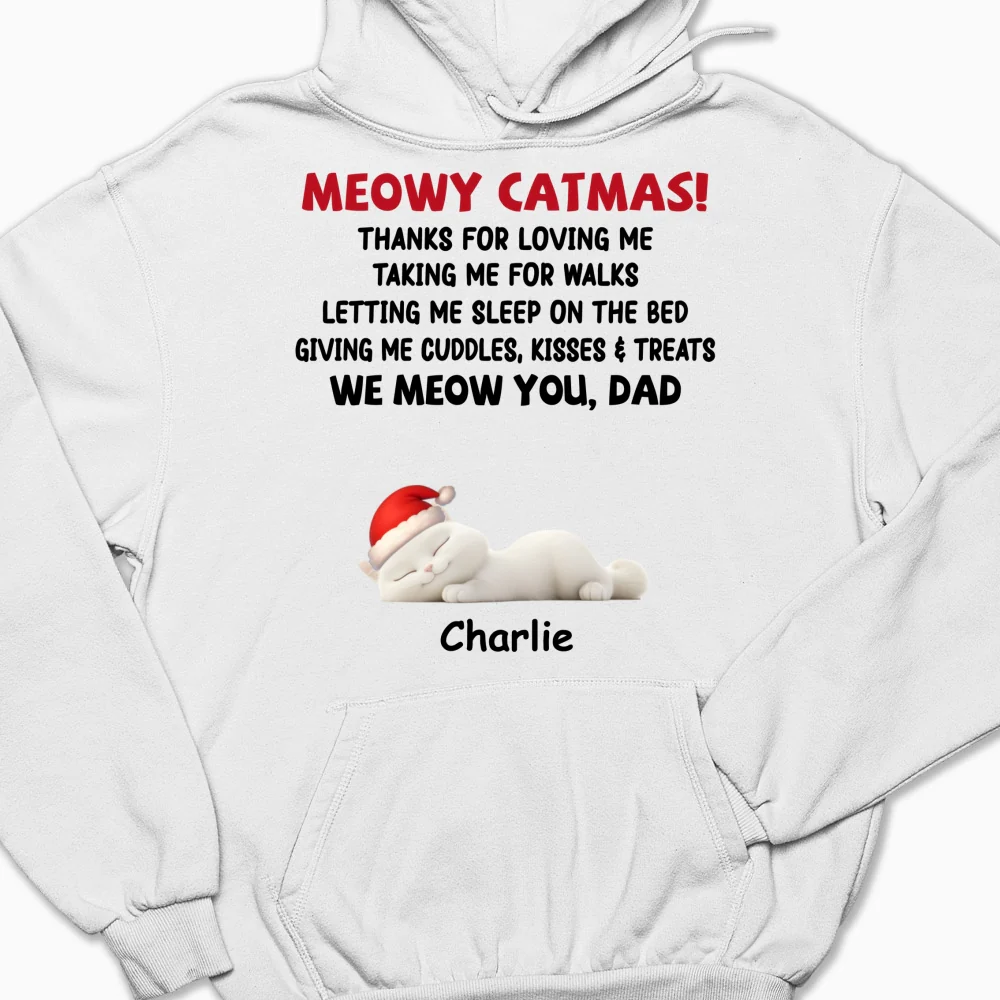 Letting Me Sleep With Cat Mom Dad - Personalized Custom Hoodie - Image 5