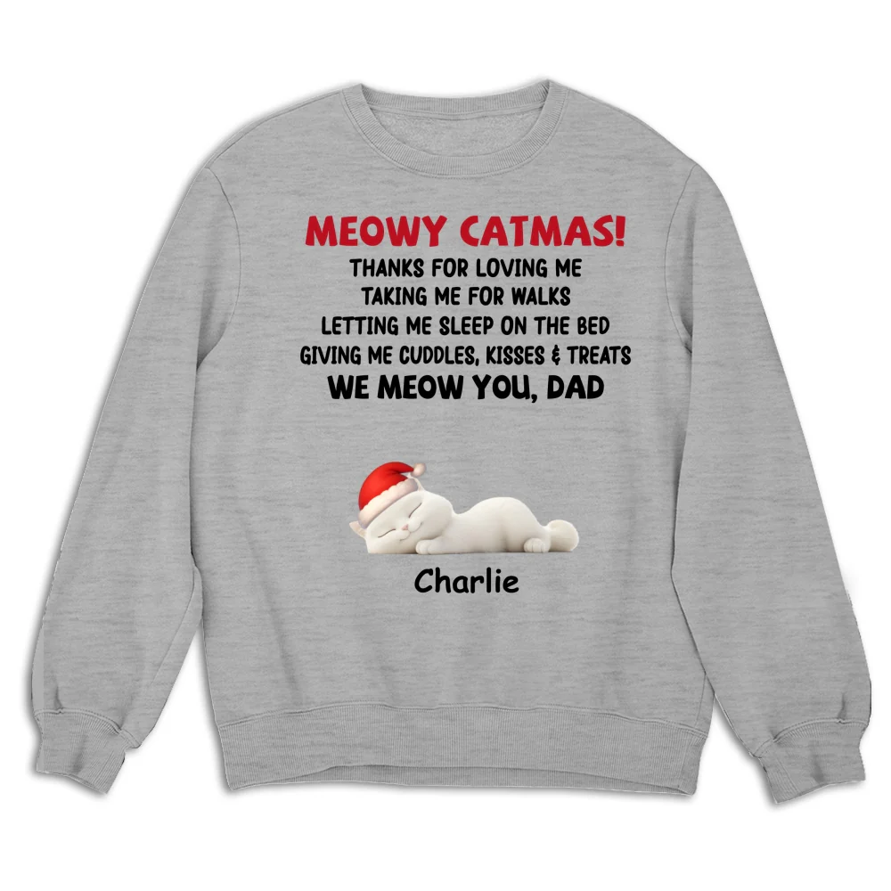 Letting Me Sleep With Cat Mom Dad - Personalized Custom Sweatshirt - Image 5