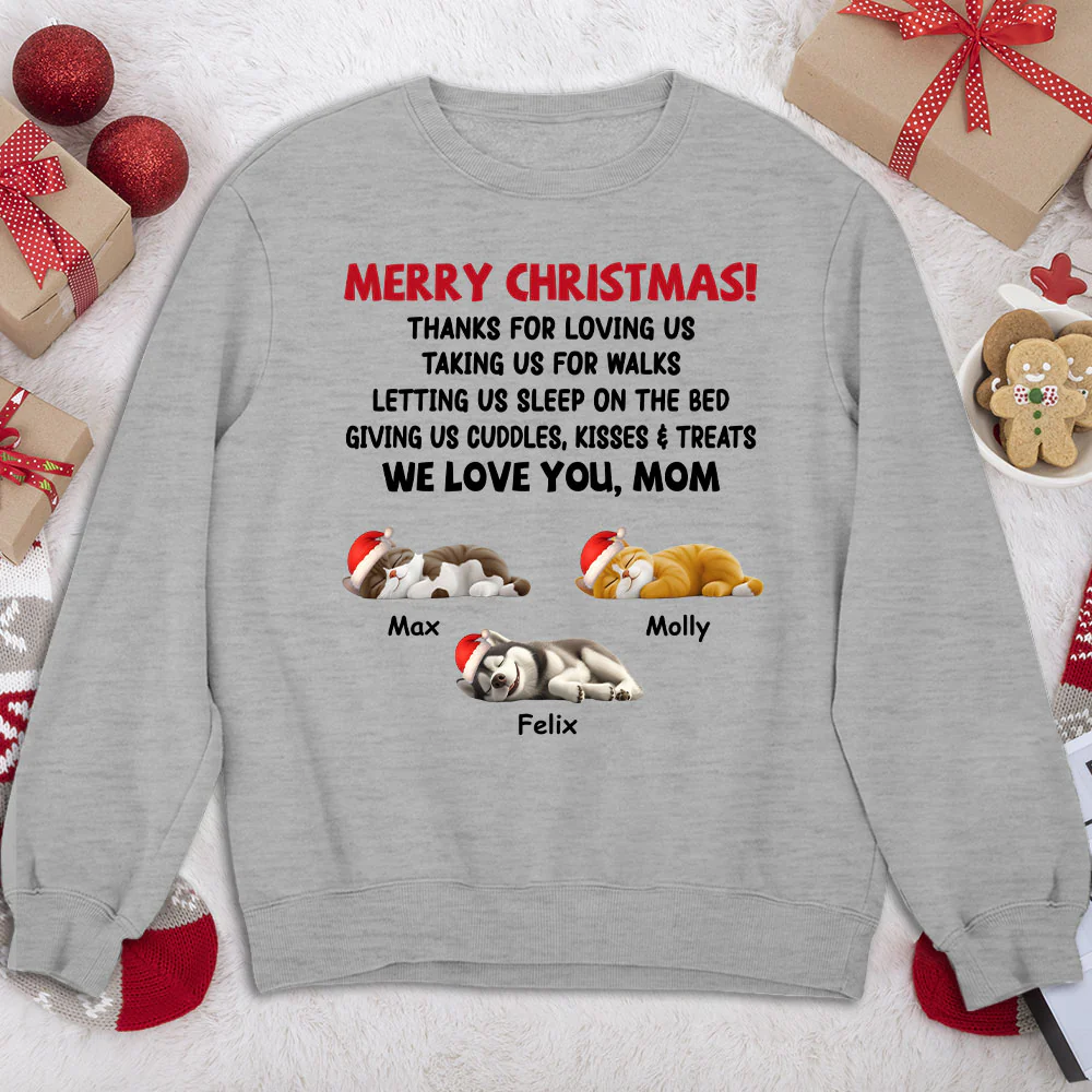 Letting Me Sleep With Pet Mom Dad - Personalized Custom Sweatshirt - Image 2