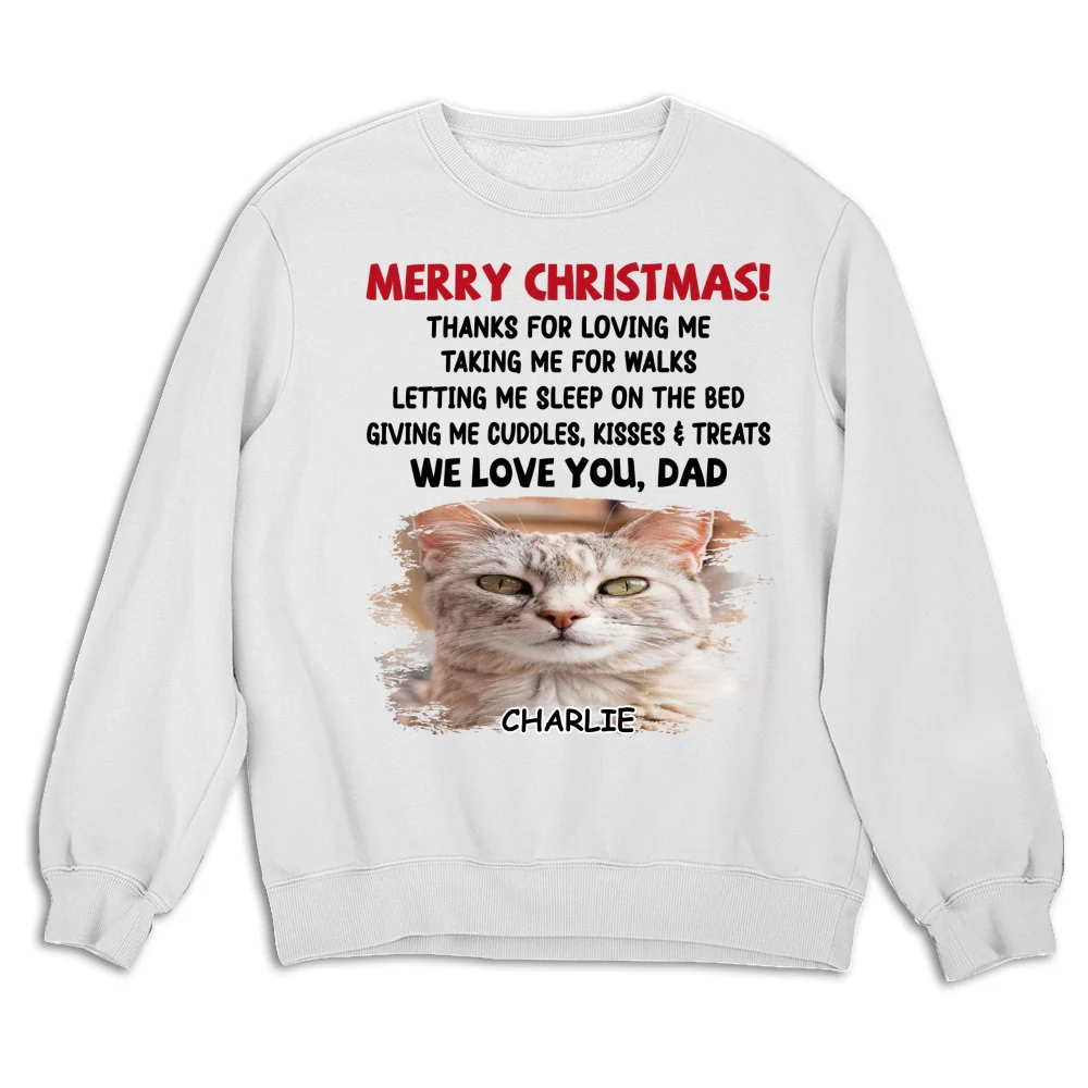 Letting Me Sleep With Pet Mom Dad Photo - Personalized Custom Sweatshirt - Image 4