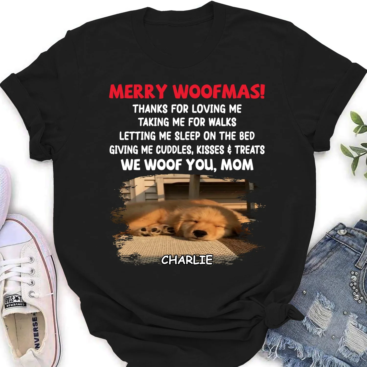 Letting Me Sleep With You Mom Dad Ver Dark Photo - Personalized Custom Women's T-Shirt - Image 4