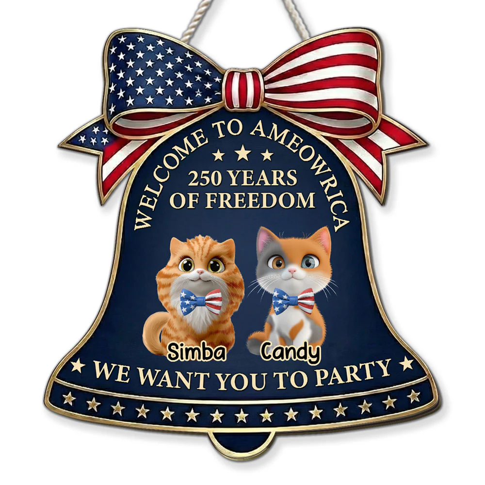 Liberty Rings For Cats - Personalized Custom Wood Sign